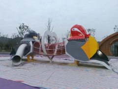 海口社区公园鸳鸯造型无动力游乐设备案例